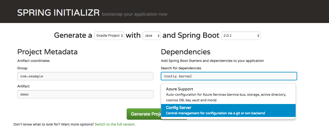 Tela Spring Initializr