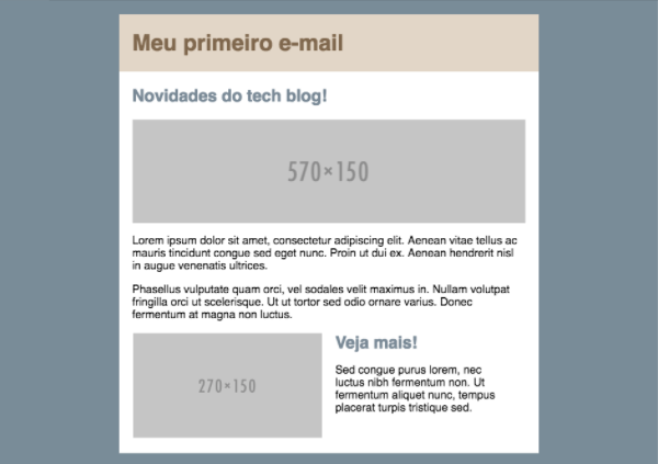 Layout do e-mail