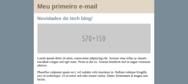 E-mail com o conteúdo